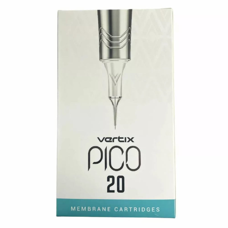 Vertix - Pico Membrane Cartridge Tattoo Needles - 1 Round Liner - 0.25mm Medium Taper - Maximize Ink Flow & Saturation (20 Count)