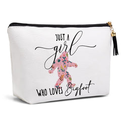 Bigfoot Gifts for Bigfoot Lovers Women Funny Bigfoot Decor Merch Birthday Gifts for Animal Lover Teen Women Breeder Women Sister Christmas Makeup Bag Travel Toiletry Bag A Women Who Loves Bigfoot