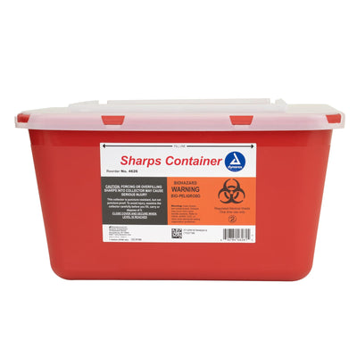 Dynarex Sharps Container Provides a Safe Disposal of Medical Waste and Needles Non-Sterile & Latex-Free 1 Gallon Made with Thermoplastic Red with a Transparent Lid 1 Dynarex Sharps Container