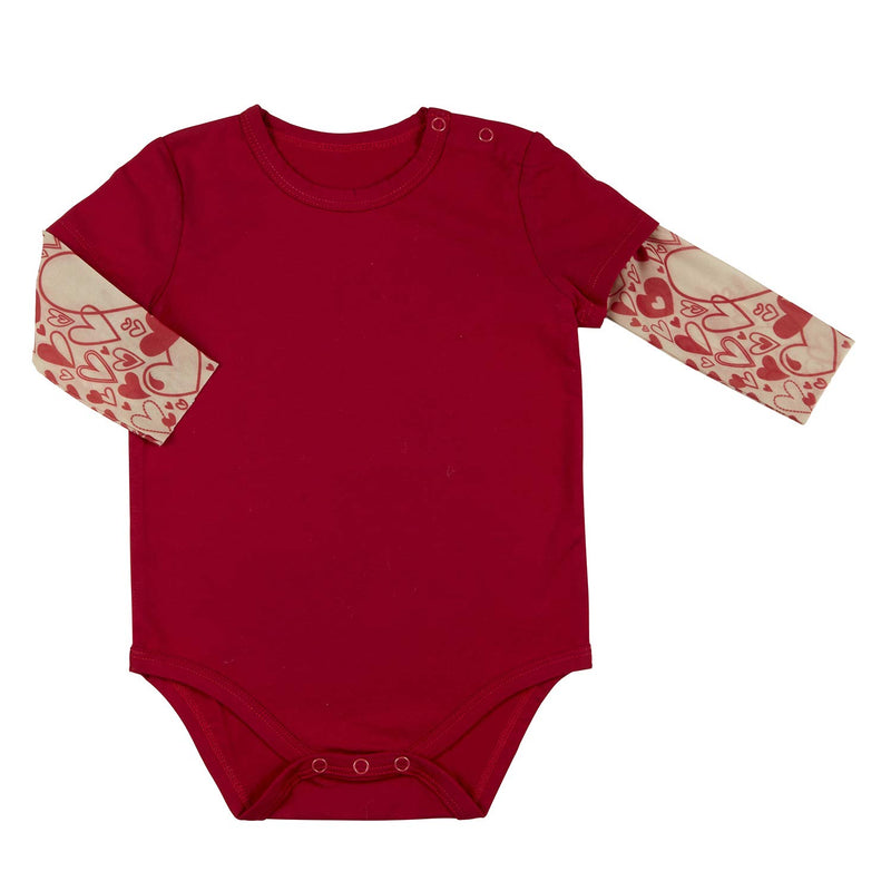 Stephan Baby Snapshirt-Style Diaper Cover with Tattoo Sleeves Love and Hearts Red Fits 6-12 Months