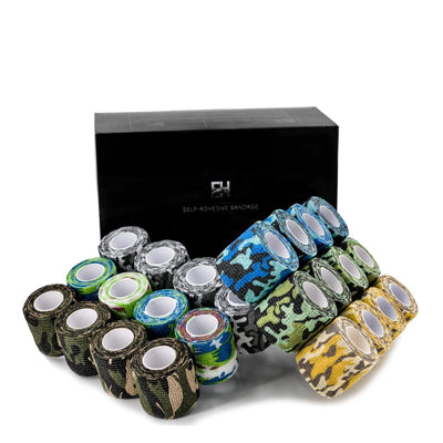 EH Tattoo Grip Tape 24Pcs Self-Adhesive Bandage Cohesive Elastic Wrap for Tattoo Pen Machine Accessories